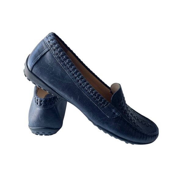 Van Eli Blue Leather Loafers Flats - 8N - Picture 5 of 7